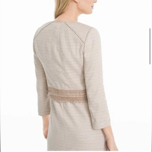 White House Black Market linen lace blend 2 piece dress jacket suit 12 - Picture 6 of 15